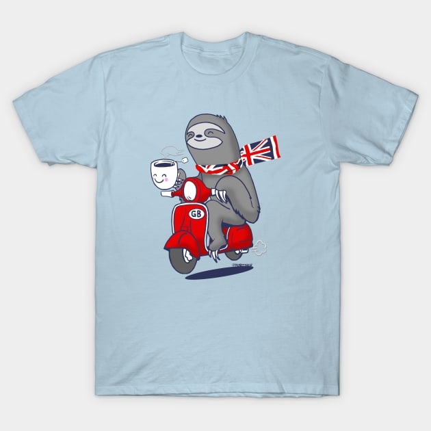 Happy Tea Sloth T-Shirt by robotface